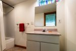 Lower level full bathroom with tub/shower combo